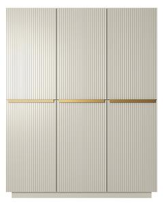 Nicole 150 cm-es szekrény fiókkal - kasmír / arany fogantyúk