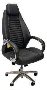 Noel05 Főnöki szék fix karfával és króm lábbal Fekete