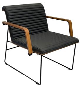 Prima01 Irodai fotel fekete műbőr kárpittal és fém vázzal