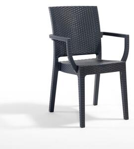 Sidney rattan szék újrahasznosított műanyagból Antracit