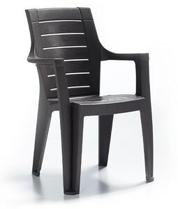 Elegance fa hatású kerti szék újrahasznosított műanyagból Sötétbarna