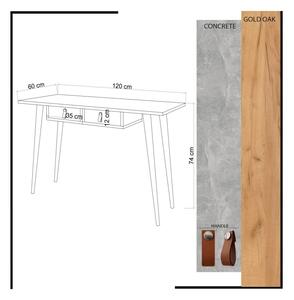Soomin tölgy-fehér íróasztal 120 x 74 x 60 cm