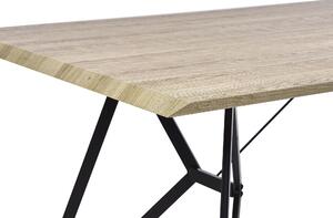 Ipari Stílusú Világos Fa És Fekete Étkezőasztal 160 x 90 cm BUSCOT