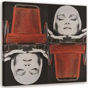 Kép Egy no arca és egy szék - Lili Chartrand Méretek: 30 x 30 cm, Kivitelezés: Vászonkép