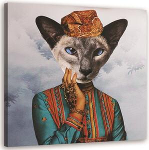 Gario Vászonkép Macska ruhában - Lili Chartrand Méret: 30 x 30 cm