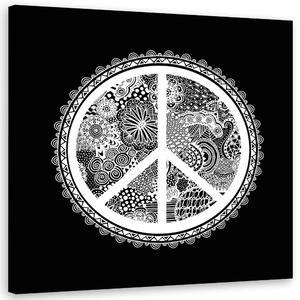 Gario Vászonkép Fekete-fehér békejel - Andrea Haase Méret: 30 x 30 cm