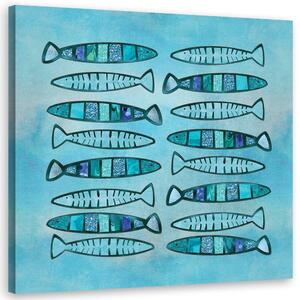 Kép Mint a kézzel festett kék halak - Andrea Haase Méretek: 30 x 30 cm, Kivitelezés: Vászonkép