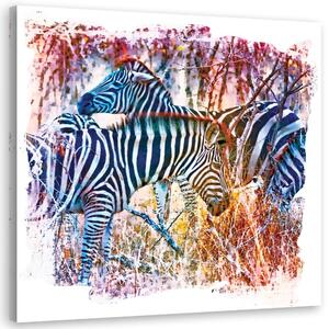 Gario Vászonkép Kék zebrák nyája - Andrea Haase Méret: 30 x 30 cm