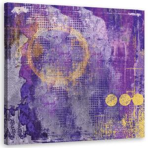 Kép Arany minták lila háttéren - Andrea Haase Méretek: 30 x 30 cm, Kivitelezés: Vászonkép