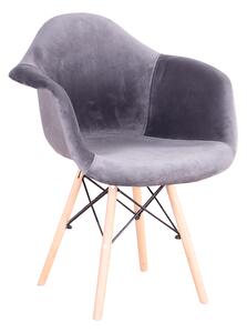 KONDELA Modern fotel, szürkésbarna Taupe Velvet anyag, DAREL TYP 3