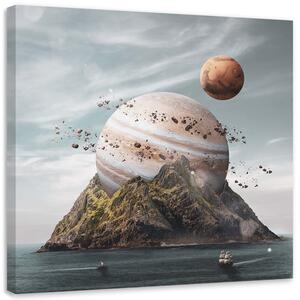 Kép Bolygó leszállás - Zehem Chong Méretek: 30 x 30 cm, Kivitelezés: Vászonkép