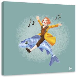 Gario Vászonkép Utazás egy halon - Daniela Herrera Méret: 30 x 30 cm