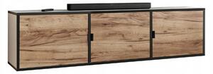 RTV szekrény LUNO 3 frontokkal fehér + tölgy craft arany