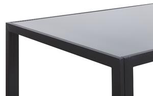 Modern Étkezőasztal Biztonsági Üveg Felülettel Fekete Lábakkal 120 x 80 cm LAVOS