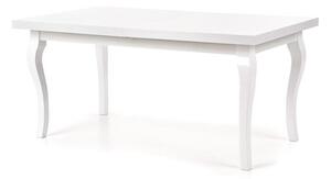 Asztal Houston 355, Fehér, 75x90x160cm, Hosszabbíthatóság, Közepes sűrűségű farostlemez, Váz anyaga, Bükkfa