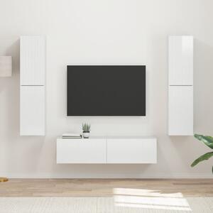 TV szekrény garnitúra 6 db Magas Fényű Fehér Szerelt Fa