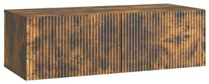 Fali TV szekrény 98 x 41 x 30 cm Füstös Tölgy Szerelt Fa