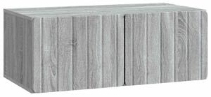 Fali TV szekrény 78,5 x 41 x 30 cm Szürke Sonoma Szerelt Fa