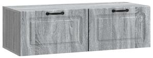 Fali TV szekrény Szürke Sonoma 98 x 41 x 30 cm Szerelt Fa
