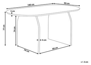 Világos akácfa étkezőasztal 180 x 90 cm SKYE