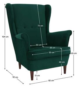 Füles fotel, zöld/dió, RUFINO 3 NEW
