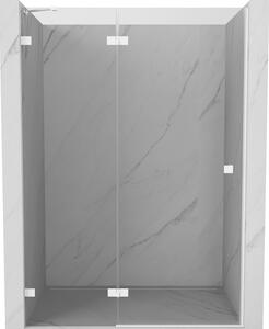 Mexen, Mexen Lunar bal oldali billenő zuhanyajtó 130 cm, átlátszó, fehér - 834-130-000-20-00-L