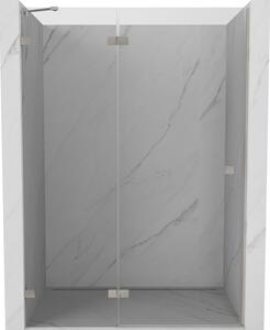 Mexen, Mexen Lunar balos nyíló zuhanyajtó 130 cm, átlátszó, szálcsiszolt nikkel - 834-130-000-97-00-L