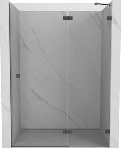Mexen, Mexen Lunar jobbos zsanéros zuhanyajtó 130 cm, átlátszó, vörösöntvény - 834-130-000-95-00-P