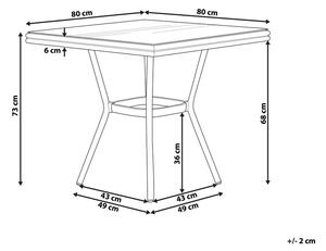 Sötétbarna alumínium kerti asztal 80 x 80 cm CASPRI