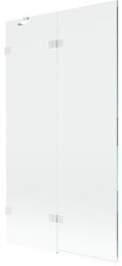 Mexen Lunar kétszárnyú kádparaván, bal oldali 100 x 150 cm, átlátszó üveg, fehér, 897-100-100-20-00-L
