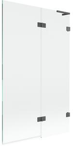 Mexen Lunar L, kétszárnyú kádparaván jobb oldali 110 x 150 cm, átlátszó üveg, grafit, 897L-110-100-66-00-P