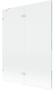 Mexen Lunar, kétszárnyú kádparaván bal oldali 130 x 150 cm, átlátszó üveg, fehér, 897-130-100-20-00-L