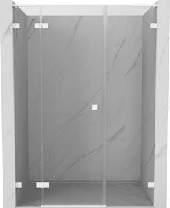 Mexen Lunar L, bal oldali nyíló zuhanyajtó 120 cm, 8 mm-es átlátszó üveg, fehér profil, 834SL-120-050-20-00-L