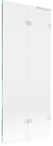 Mexen Lunar L, jobbos, kétszárnyú kádparaván 80 x 150 cm, 8 mm-es átlátszó üveg, fehér profil, 897L-080-100-20-00-P