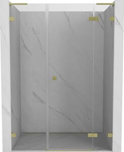 Mexen Lunar L, jobbos nyíló zuhanyajtó 120 cm, 8 mm-es átlátszó üveg, matt arany profil, 834SL-120-050-55-00-P