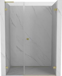 Mexen Lunar-B, bal oldali jobbos nyíló zuhanyajtó 110 cm, 8 mm-es átlátszó üveg, matt arany profil, 832SL-110-050-55-00-P