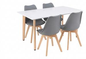 Leziter Silla 120 4+1 étkező garnitúra fehér-szürke