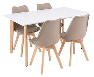 Leziter Silla 120 4+1 étkező garnitúra fehér-bézs