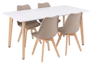 Leziter Silla 150 4+1 étkező garnitúra fehér-bézs