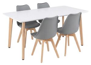 Leziter Silla 150 4+1 étkező garnitúra fehér-szürke
