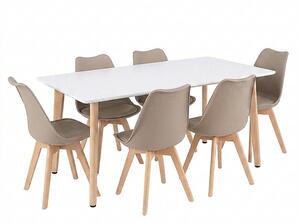 Leziter Silla 150 6+1 étkező garnitúra fehér-bézs