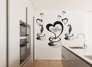 Konyhai falmatrica kávé és szív motívummal 50 x 100 cm