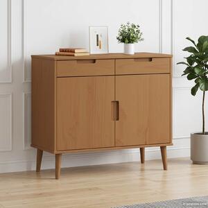 VidaXL Széf MOLDE Karamell 90 x 40 x 80 cm Tömör fenyőfa és szerelt fa