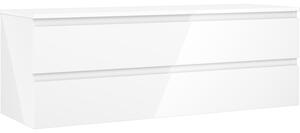 Mexen Orio, fürdőszobaszekrény 140 cm felsőrésszel, 2 fiókkal, fényes fehér, 91A10-14047-2-BFFC00