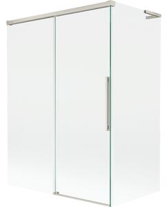 Mexen Rox, L tolóajtós, kétszárnyú kádparaván 120 + 70 x 150 cm, 8 mm-es átlátszó üveg, acélprofil, 8C9L-120-070-97-00