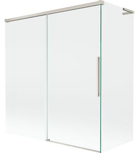 Mexen Rox, L tolóajtós, kétszárnyú kádparaván 150 + 70 x 150 cm, 8 mm-es átlátszó üveg, acélprofil, 8C9L-150-070-97-00