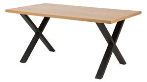 Asztal Oakland 383, Fekete, Vad tölgy, 75x90x160cm, Közepes sűrűségű farostlemez, Fém
