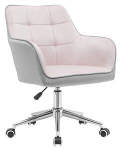 Irodai szék, Velvet szövet rózsaszín/szürke, FELTON NEW
