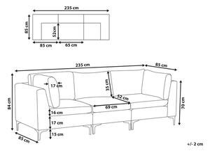 Háromszemélyes kanapé Eldridge (rózsaszín). 1078785