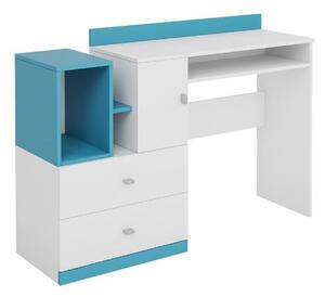HARKA számítógép asztal gyerekszobába - fehér/kék